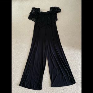 Emma & Michele Black Sleeveless Jumpsuit Large L